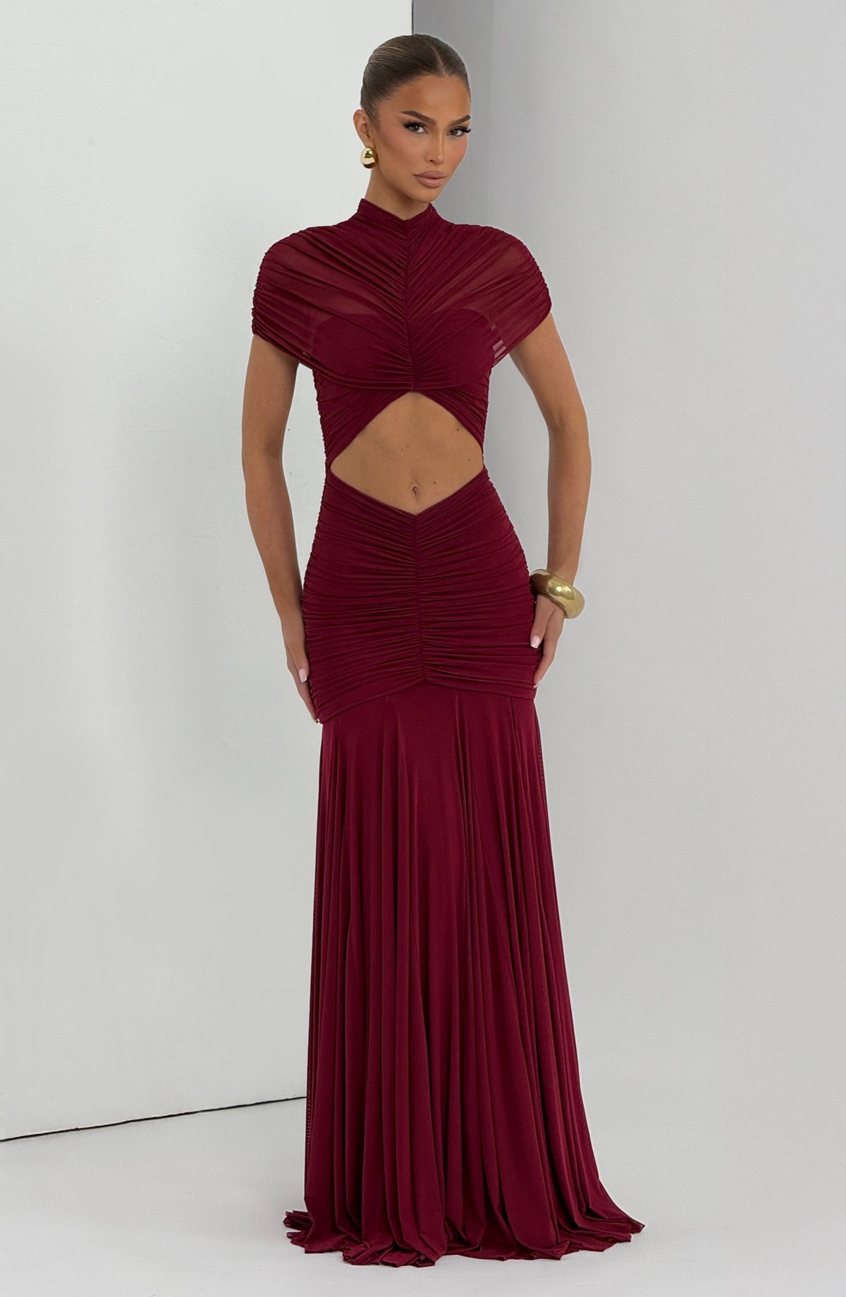 Vestido largo Jaya - Borgoña