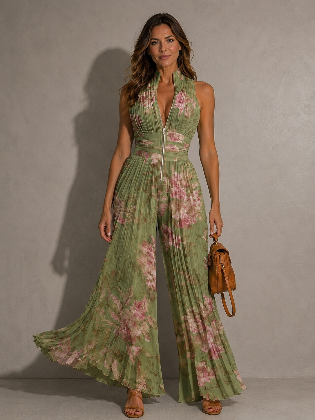 Talia | Mono Floral con Cremallera