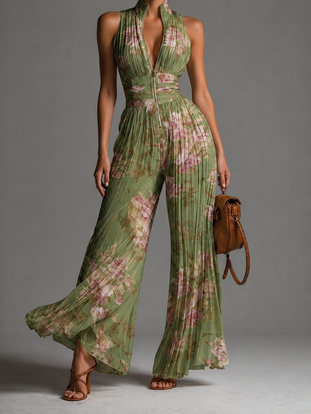 Talia | Mono Floral con Cremallera