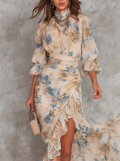 Adele | Vestido Floral con Bajo Irregular
