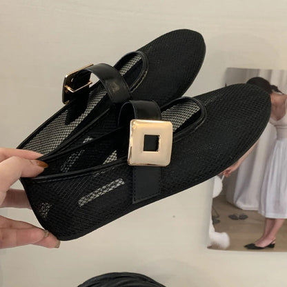 BELCOUR™ | Bailarinas de Malla Transpirables con Hebilla Metálica para Mujer