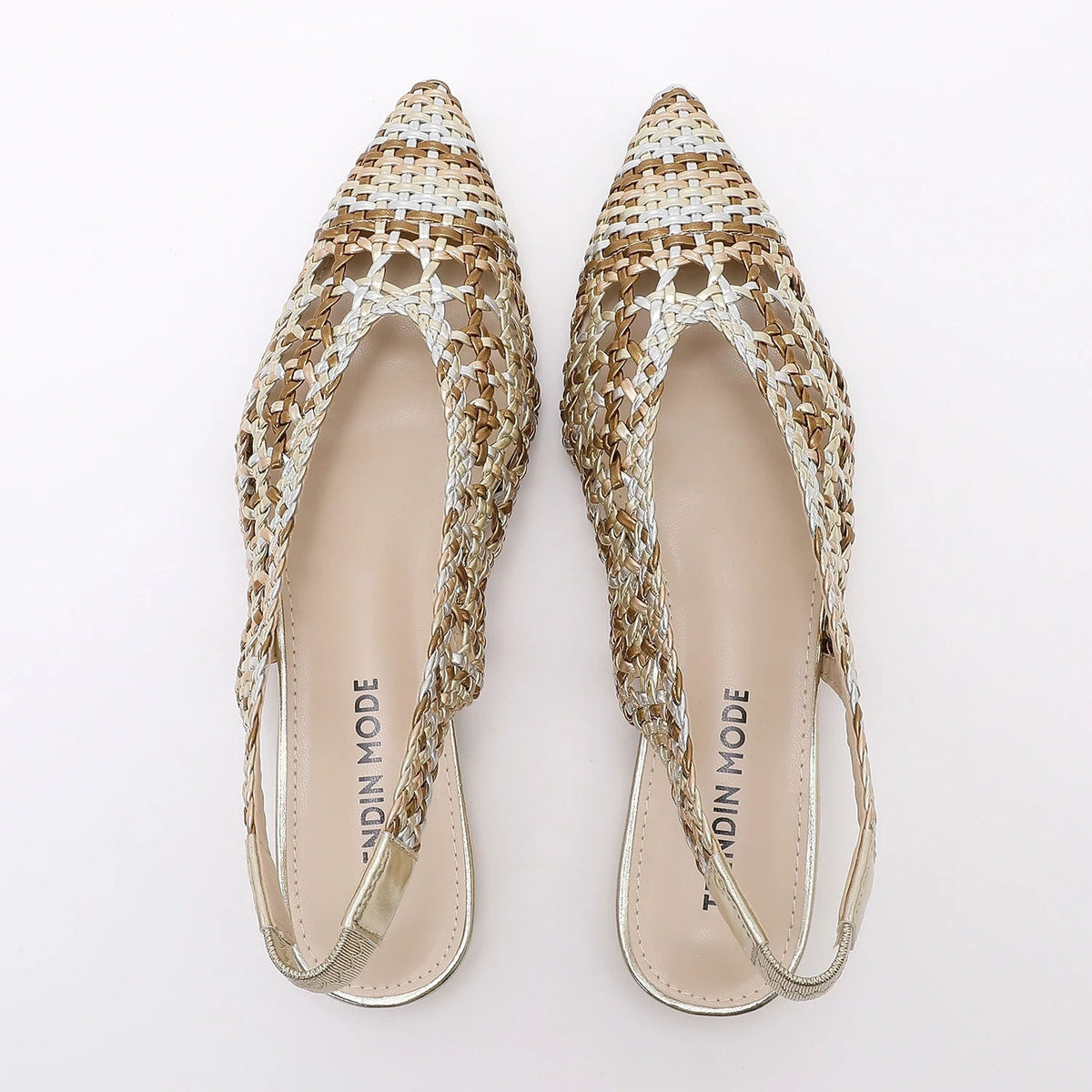 TRENDIVA™ | Sandalias Planas Trenzadas Puntiaguda