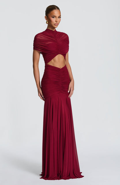 Vestido largo Jaya - Borgoña