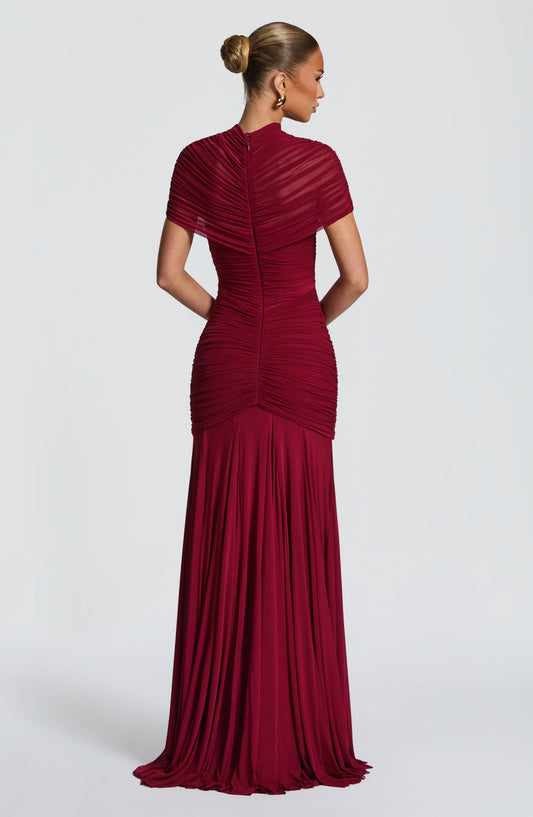 Vestido largo Jaya - Borgoña