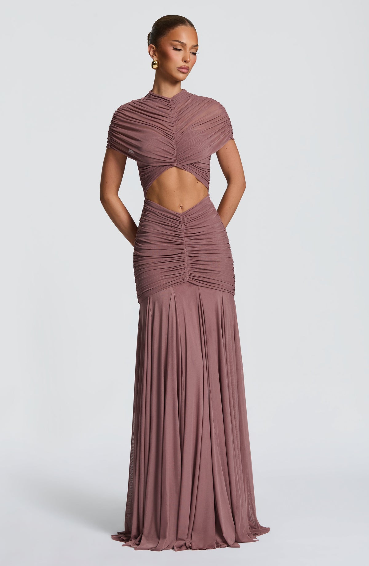 Vestido largo Jaya - Rosa empolvado
