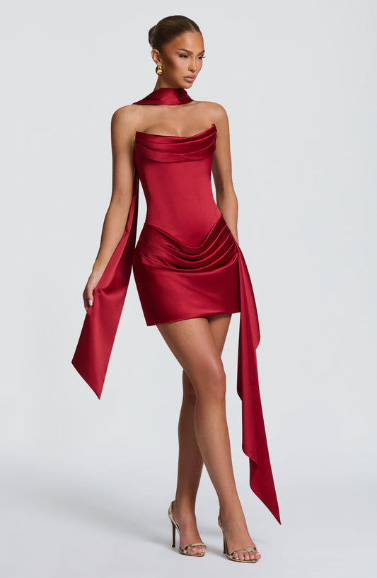 Vestido mini Mona - Rojo intenso