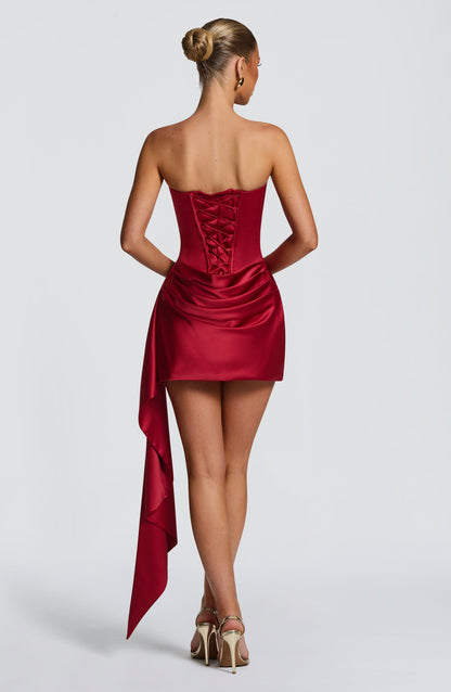 Vestido mini Mona - Rojo intenso