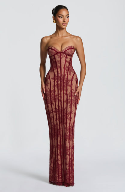 Vestido Maxi Sian - Burdeos
