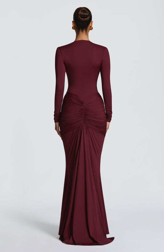 Vestido largo Tara - Lacado cereza