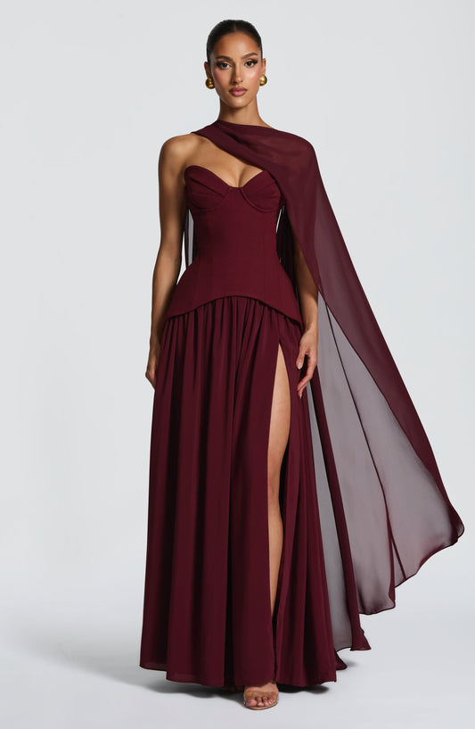 Vestido largo Vietta - Lacado Cereza