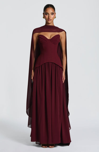 Vestido largo Vietta - Lacado Cereza