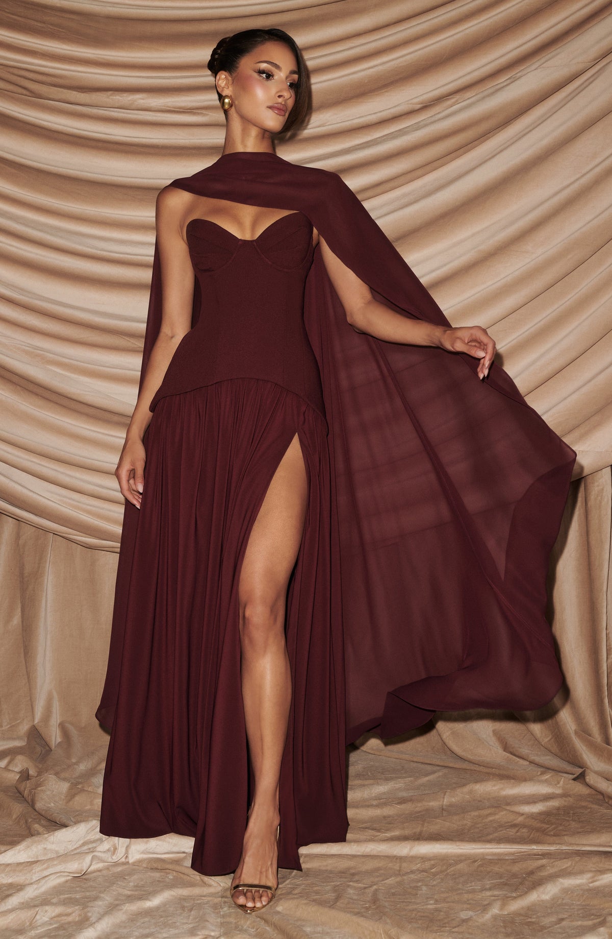 Vestido largo Vietta - Lacado Cereza